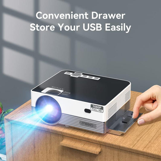 1080P Wifi Bluetooth MOOKA Upgraded 8500L HD Video Compatible with Ios Android/Pc/Tv Stick/Ps4 Audio Portable Projector Screen Speaker Connection